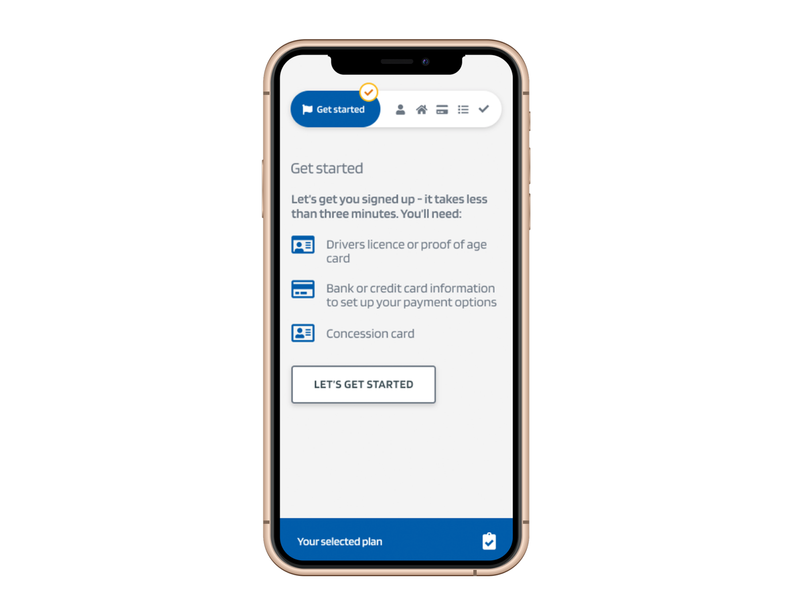 An iPhone screenshot of the ACTEW AGL client portal
