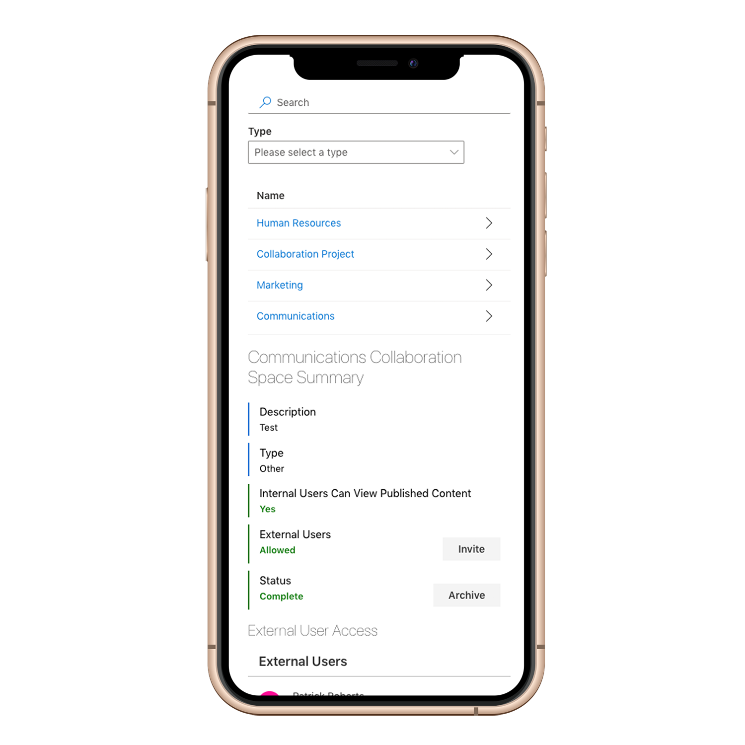A mobile phone screenshot of the AMSA web application